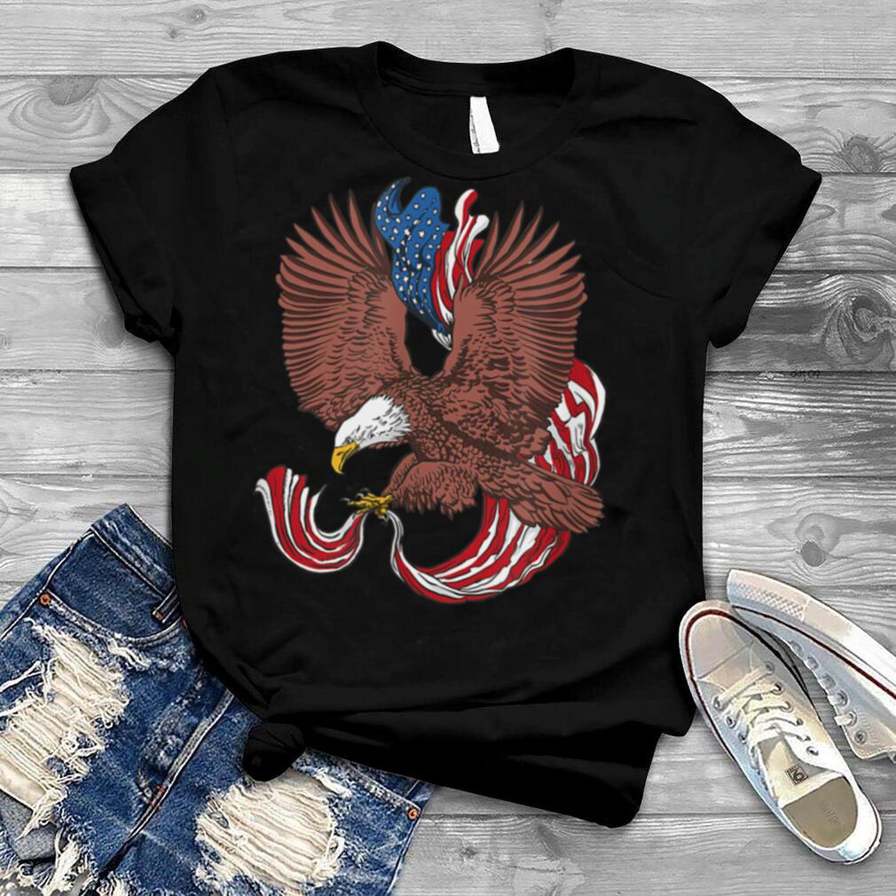 American Eagle Holding A Flag T Shirt