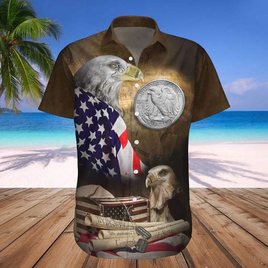 American Flag Eagle We The People Hawaiian Shirt Pre10393, Hawaiian shirt, beach shorts, One-Piece Swimsuit, Polo shirt, funny shirts, gift shirts