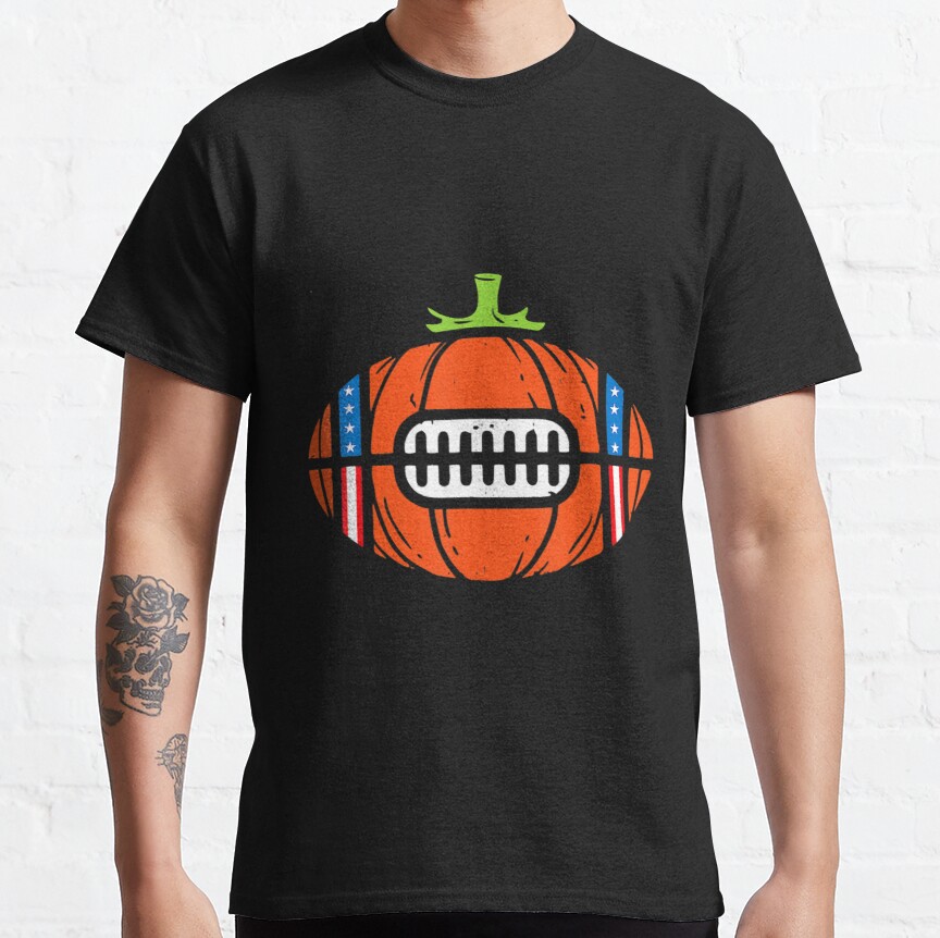 American Football Pumpkin Lazy Diy Halloween Costume Sport Classic T-Shirt
