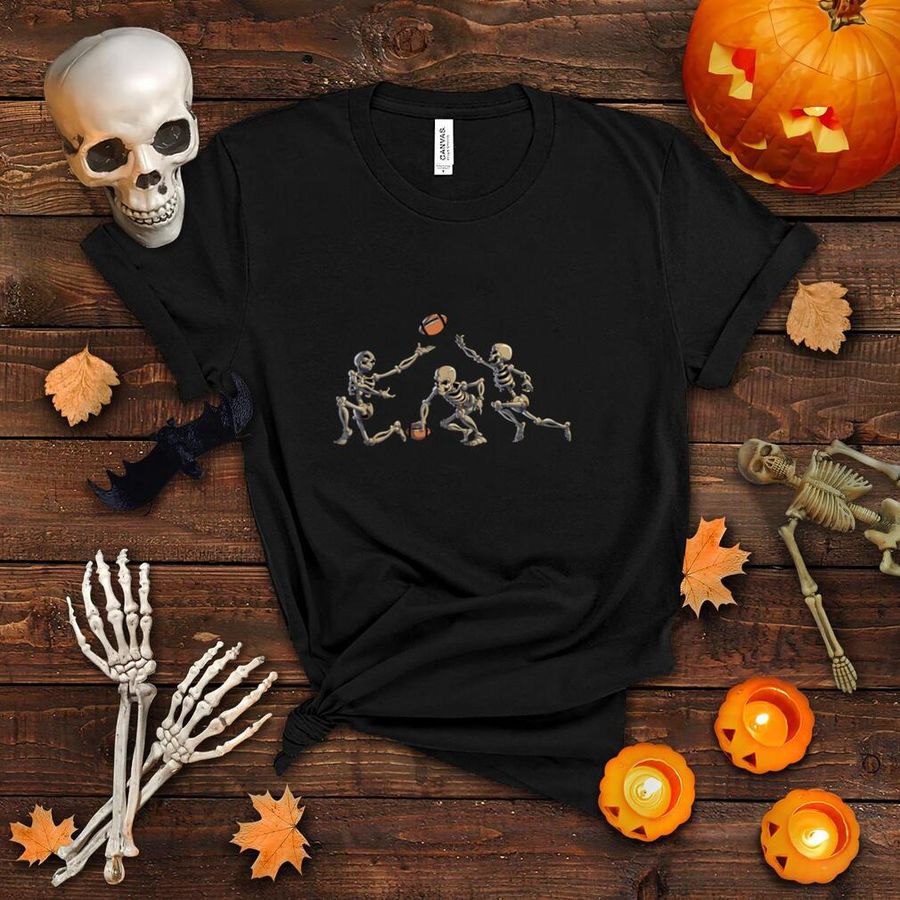 American Football Skeleton Halloween Men Boys Football Fan T Shirt