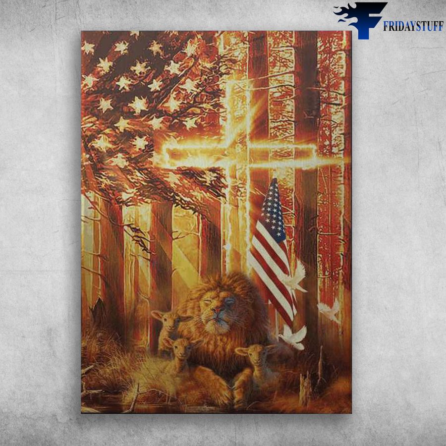 American Light, Lion and Lamb, Cross Forest Poster