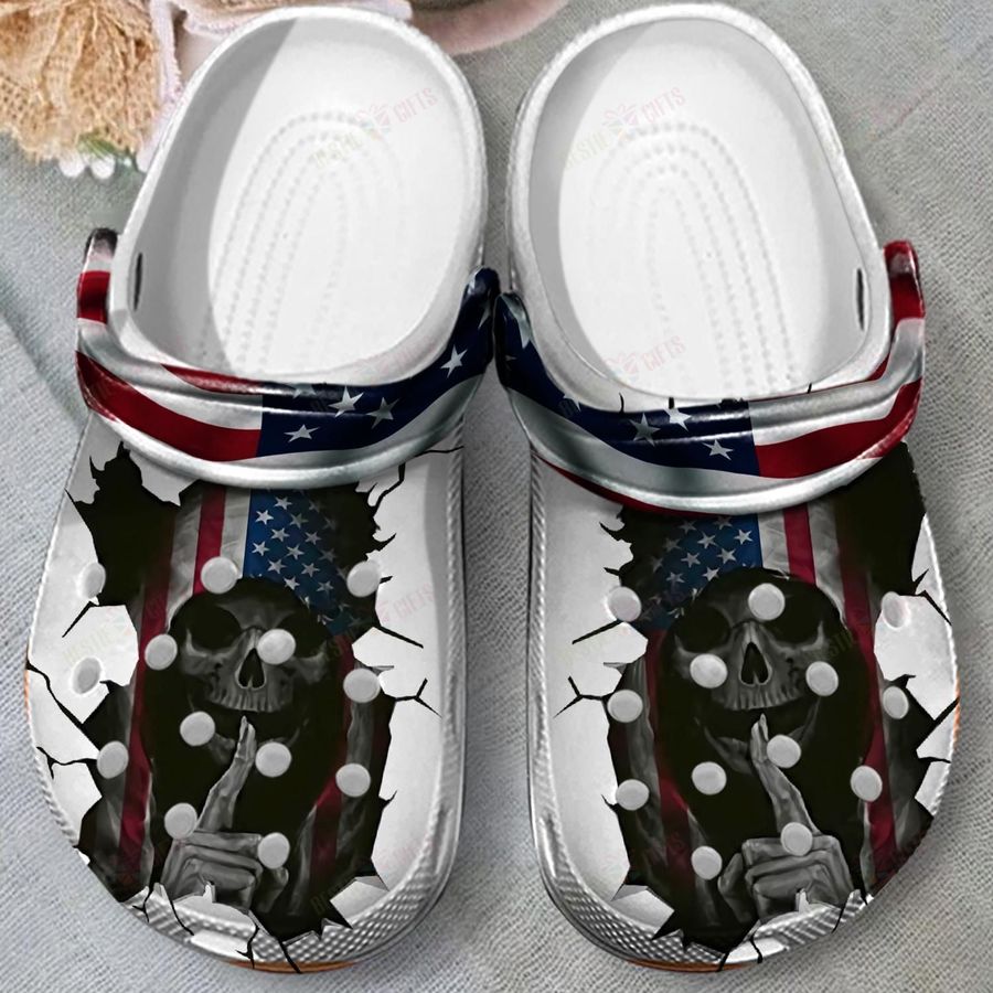 American Skull Crocs Classic Clogs Shoes