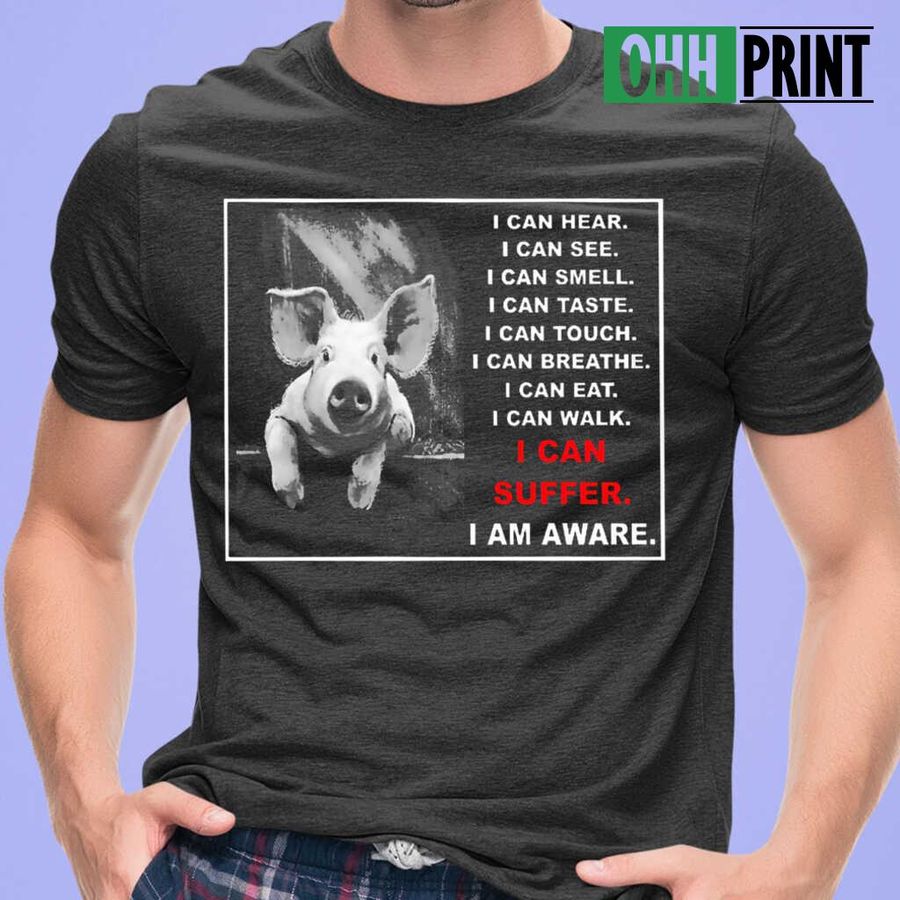 Animal Support I Can Hear I Can See I Can Smell I Can Taste I Can Touch Tshirts Black