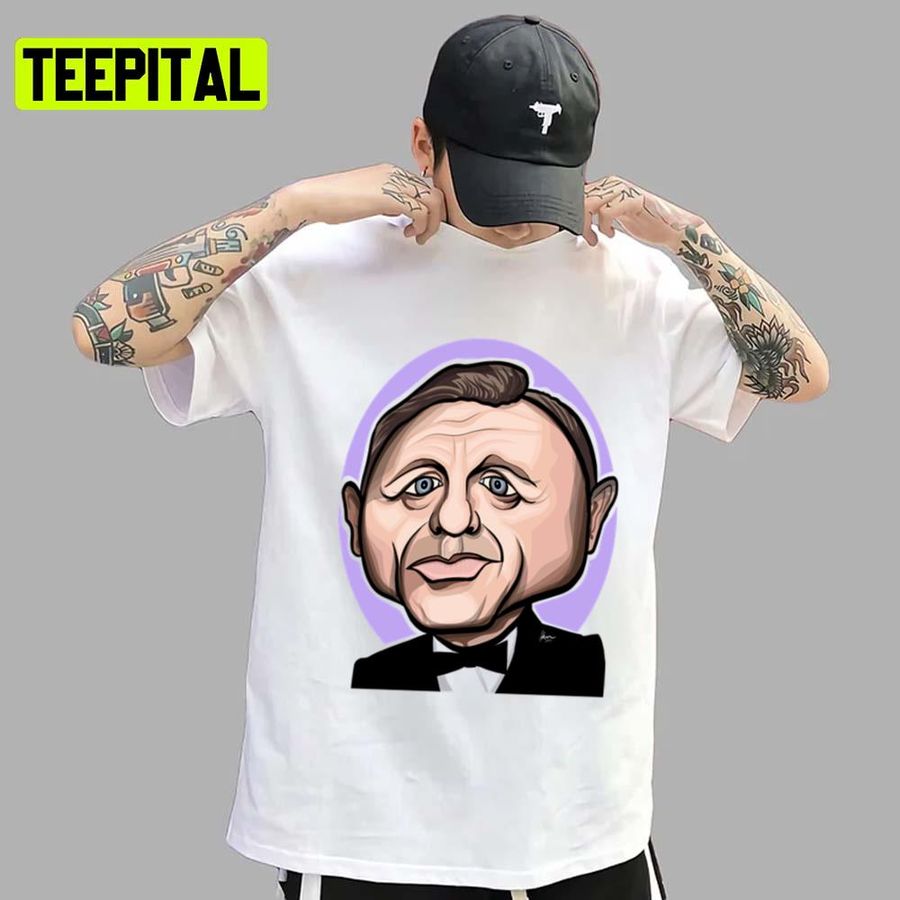 Animated Face Daniel Craig Trending Design Unisex T-Shirt