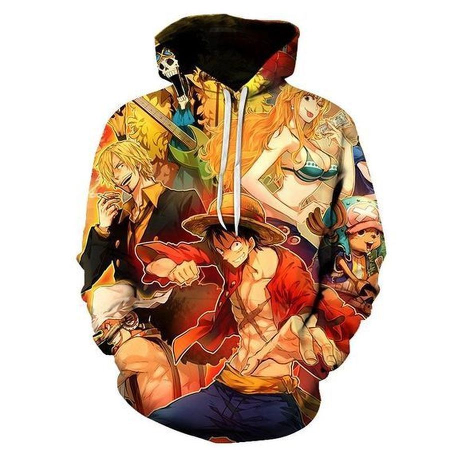 Anime One Piece Pullover And Zippered Hoodies Custom 3D Graphic Printed 3D Hoodie All Over Print Hoodie For Men For Women