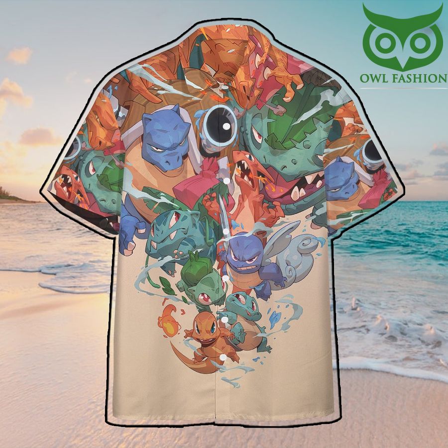 Anime Pokemon Old School Hawaiian Shirt Summer Button Shirt