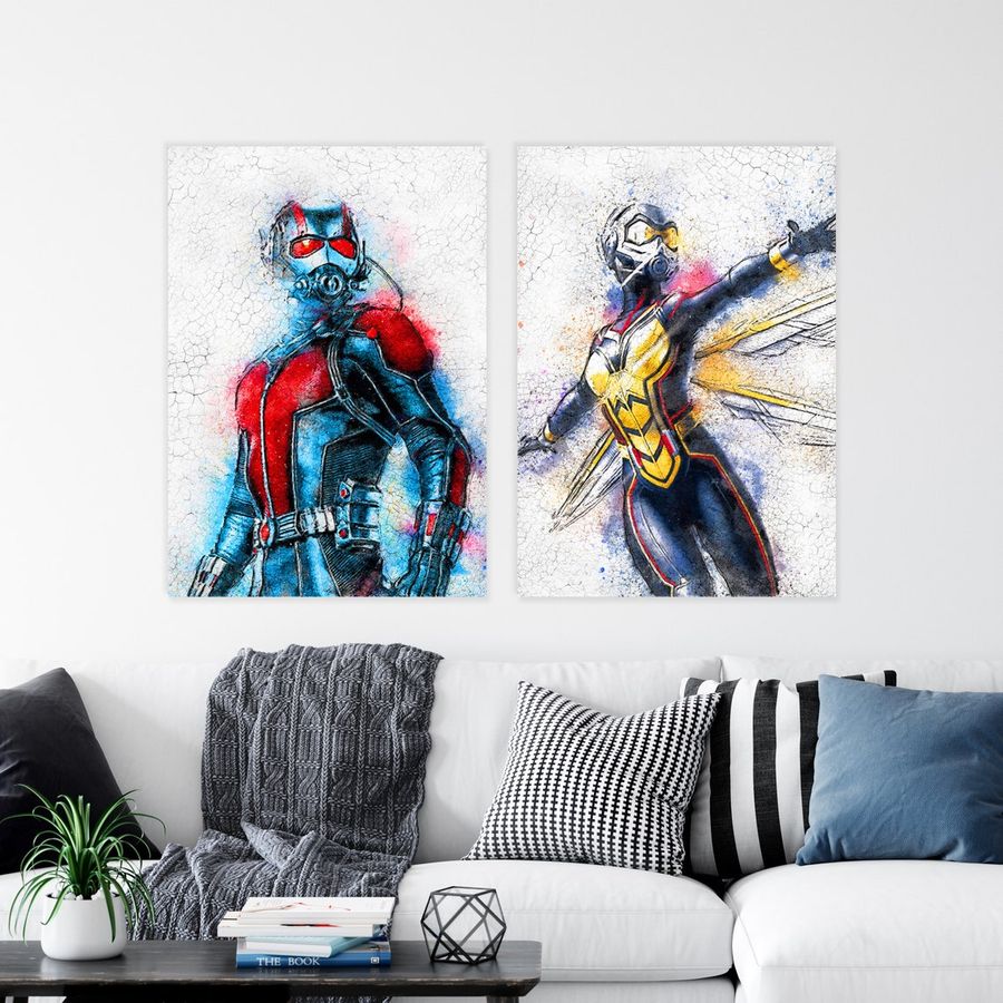 Ant-Man and The Wasp Set of 2 Wall Art Prints, MCU Superhero Poster, Antman Poster Duo, Avengers Infinity War Wall Art, Marvel Fan Gifts