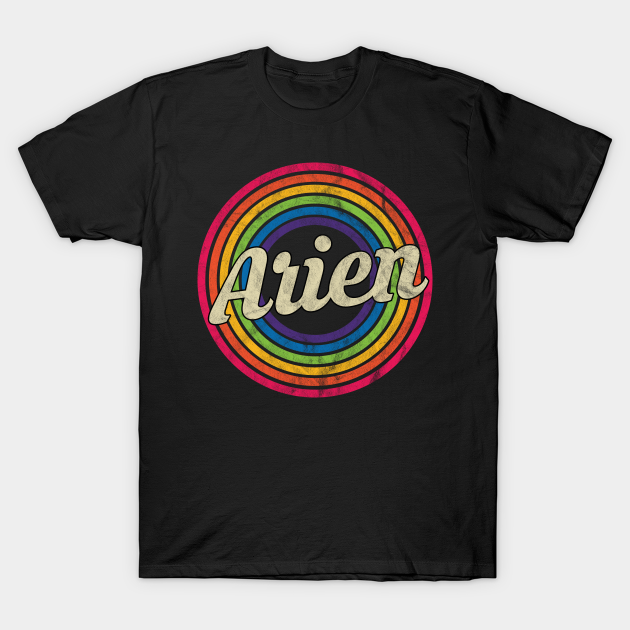 Arien - Retro Rainbow Faded-Style T-shirt, Hoodie, SweatShirt, Long Sleeve