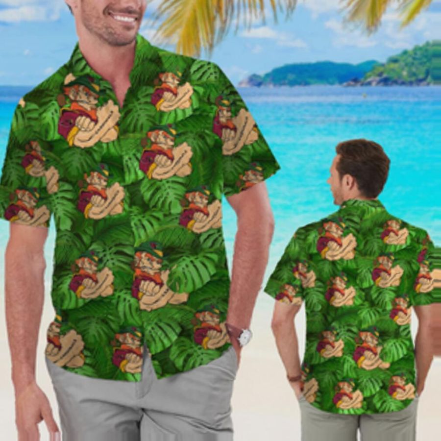 Arizona Cardinals Leprechaun St Patricks Day Men Aloha Button Up Hawaiian Shirts And Shorts