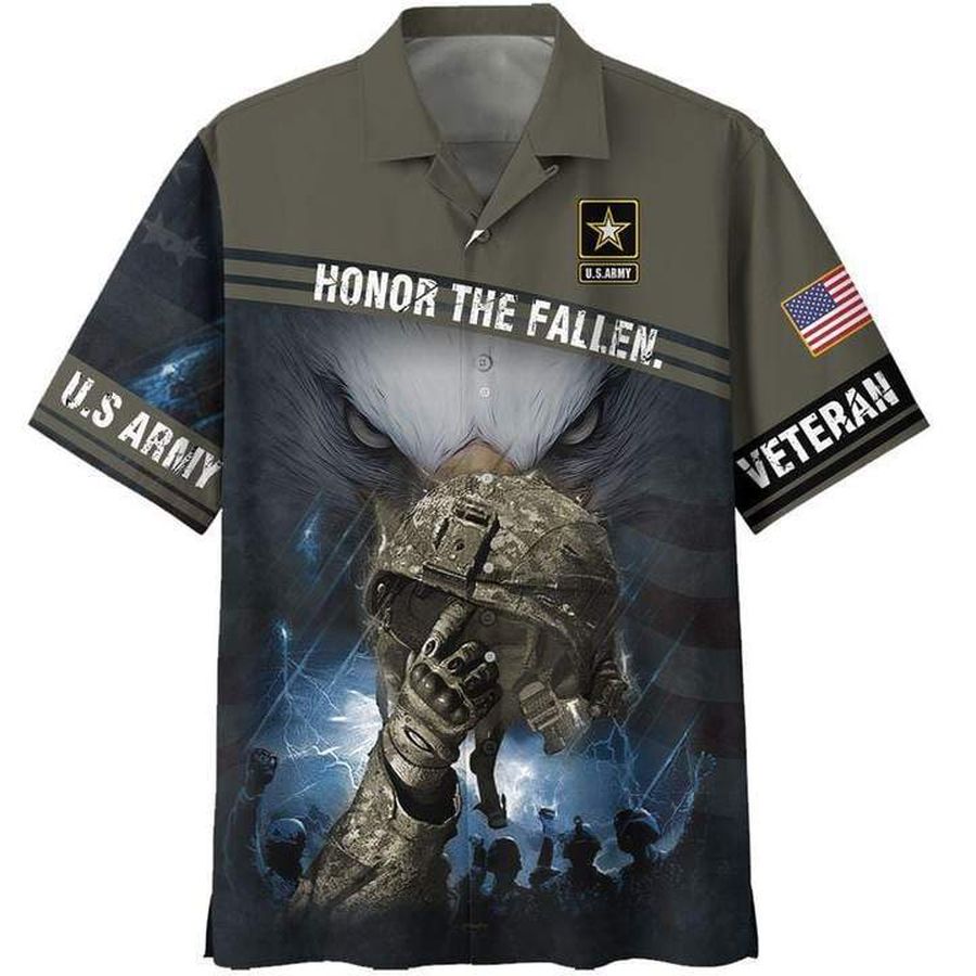 Army Helmet Honor The Fallen Us Hawaiian Shirt Pre11476, Hawaiian shirt, beach shorts, One-Piece Swimsuit, Polo shirt, funny shirts, gift shirts