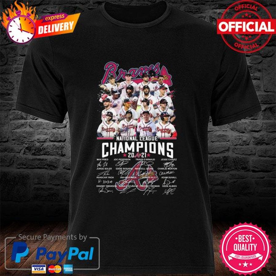 Atlanta Braves national League Champions 2021 signatures shirt