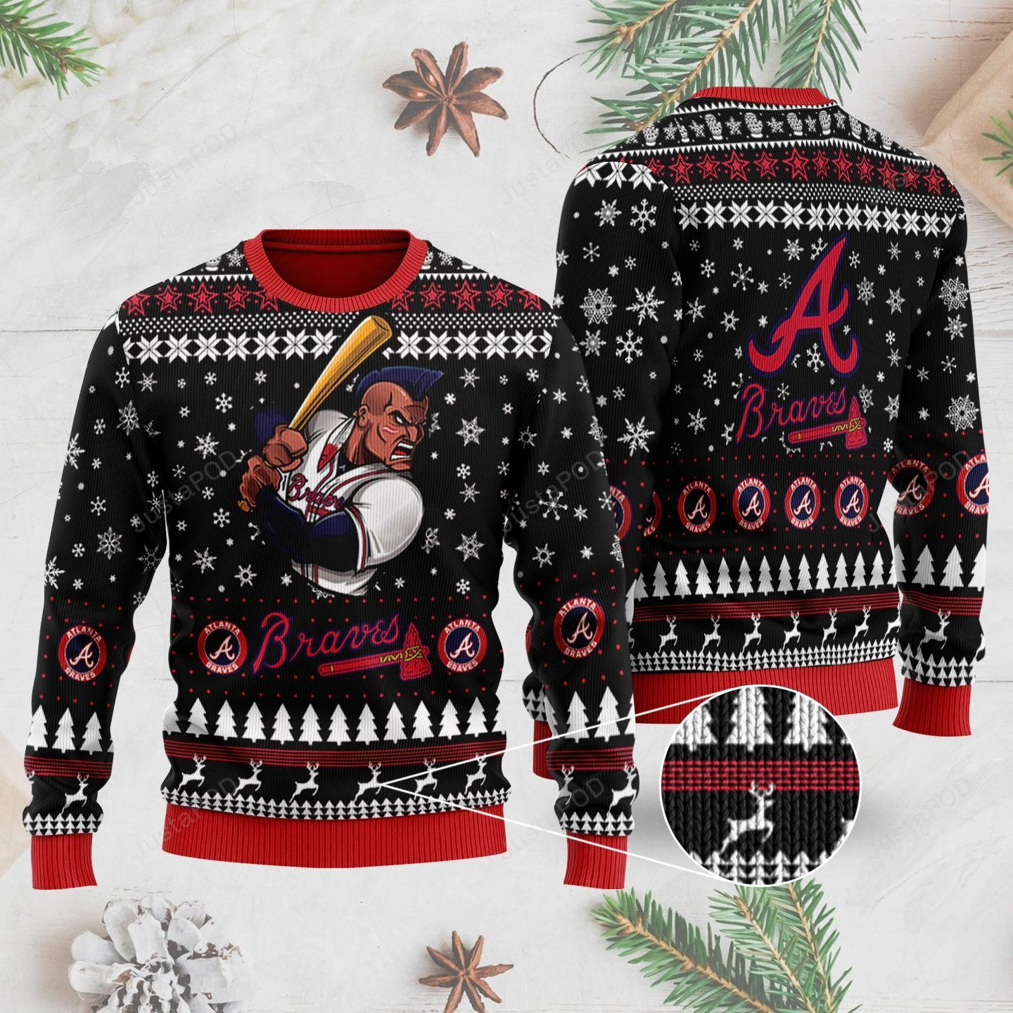Atlanta Braves Ugly Christmas Sweater All Over Print Sweatshirt Ugly