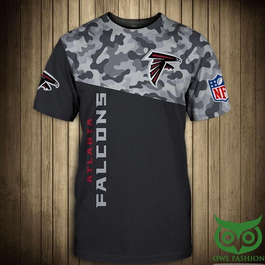 Atlanta Falcons Military Gray 3D T-Shirt