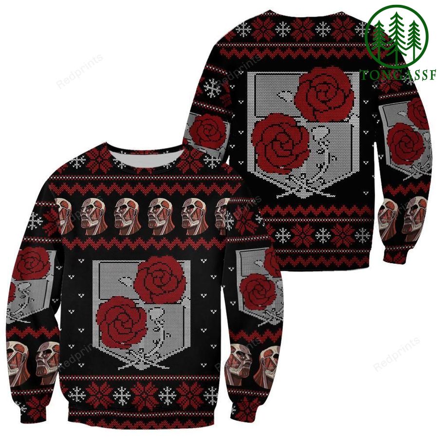 Attack On Titan Ugly Christmas Sweater and Hoodie Garrison Xmas Gift Custom Clothes