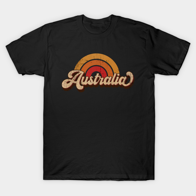 Australia Retro Vintage Rainbow Souvenir Distressed T-shirt, Hoodie, SweatShirt, Long Sleeve
