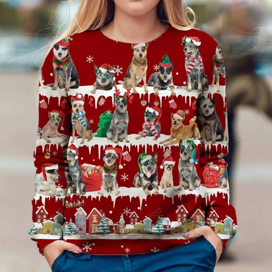 Australian Cattle Dog Snow Christmas Ugly Sweater Ugly Sweater Christmas