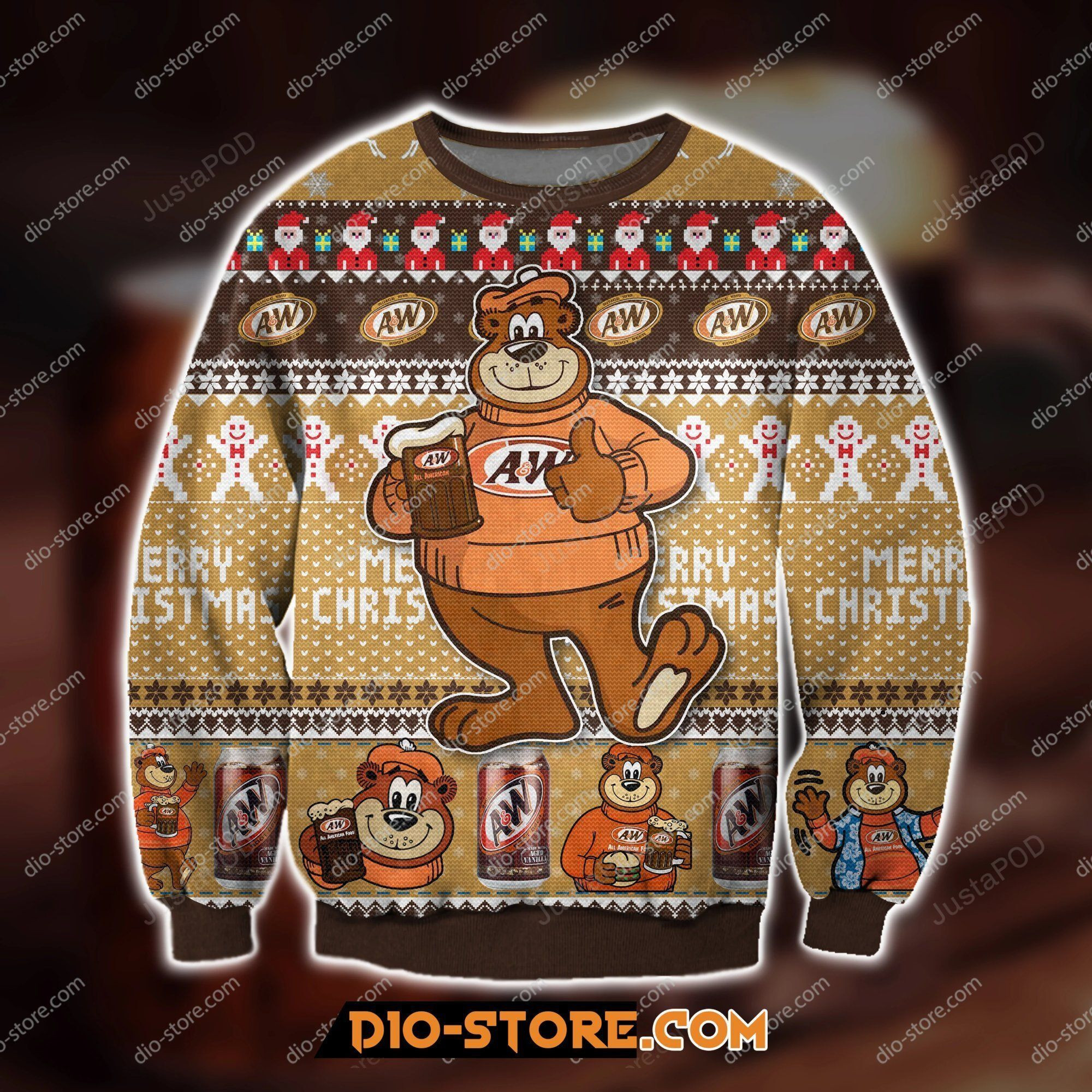 AW Root Beer Ugly Christmas Sweater All Over Print Sweatshirt