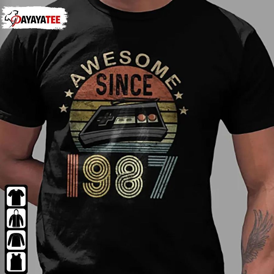 Awesome Since 1987 Shirt Vintage 35Th Birthday For Husband Ideas