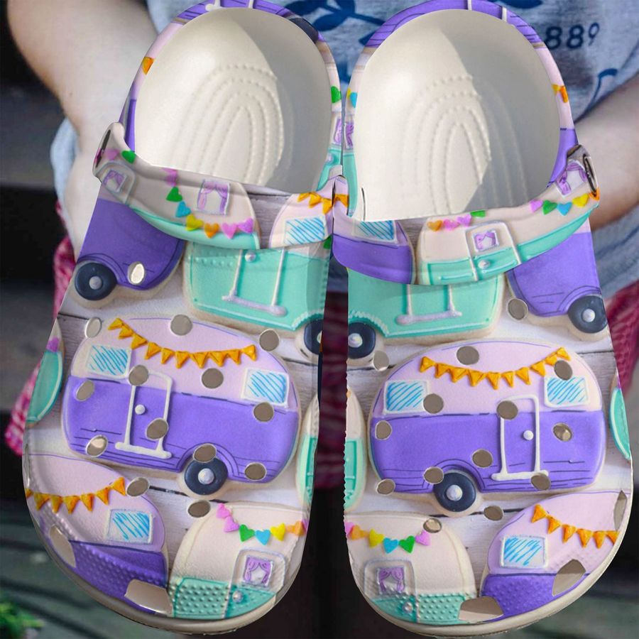 Baby Camper Shoes - Lovely Purple Car Crocs Clog Birthday Gift For Boy Girl