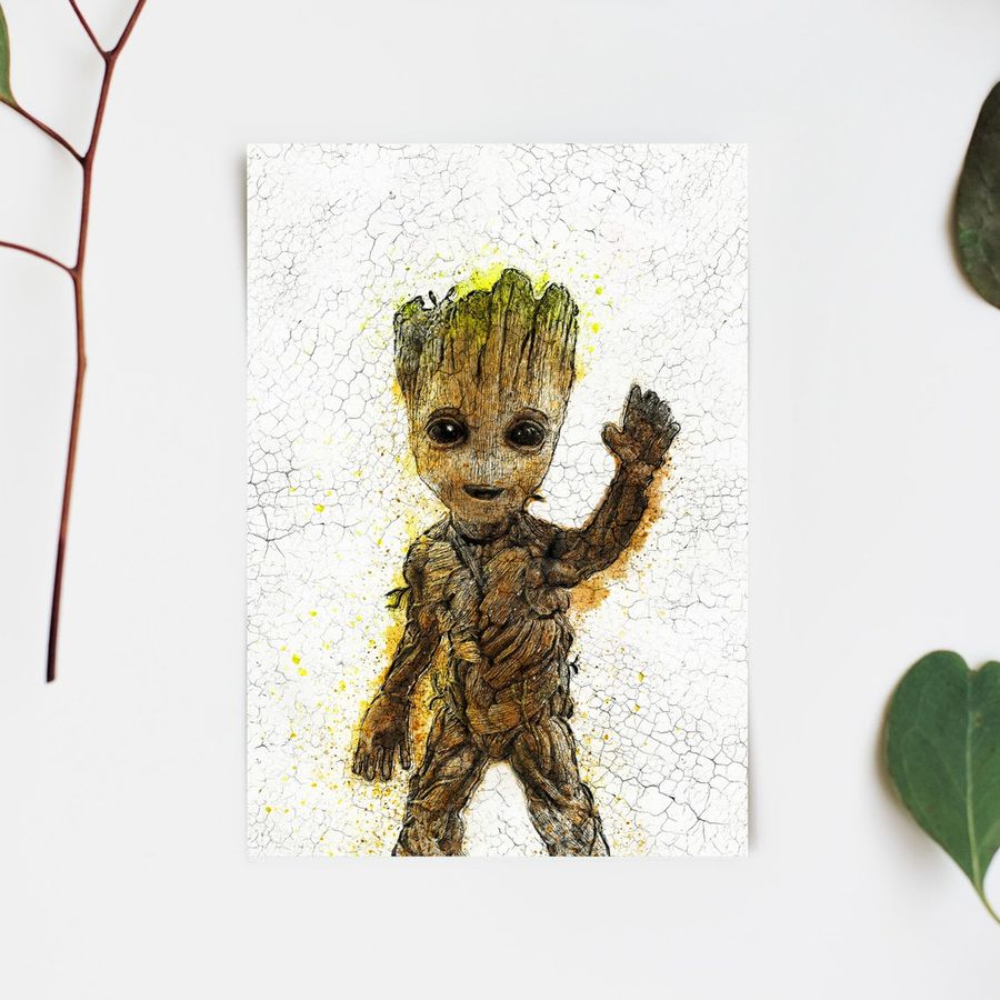 Baby Groot Poster - Guardians of the Galaxy Wall Art Prints on Quality Paper - Marvel Universe Fine Art Fan Art Prints