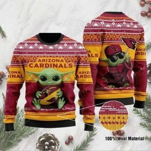 Baby Yoda Arizona Cardinals Ugly Christmas Sweater All Over Print