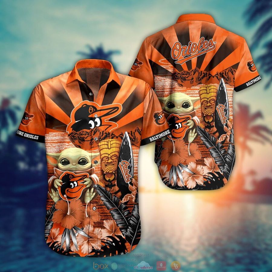 Baby Yoda Baltimore Orioles Hawaiian Shirt