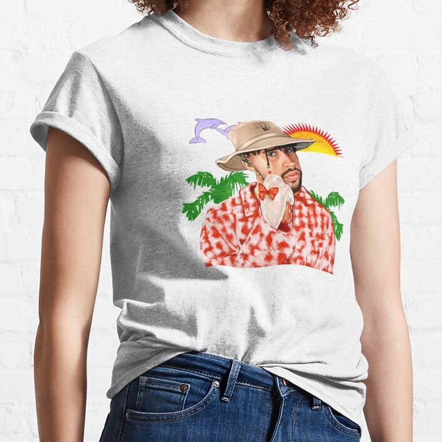 Bad Bunny in Panama Hat Un Verano Sin Ti Illustration  Classic T-Shirt