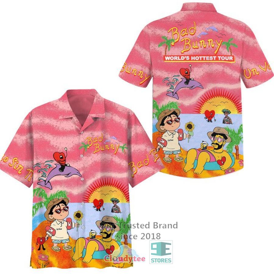 Bad Bunny Un Verano Sin Ti Album pink Hawaiian Shirt – LIMITED EDITION