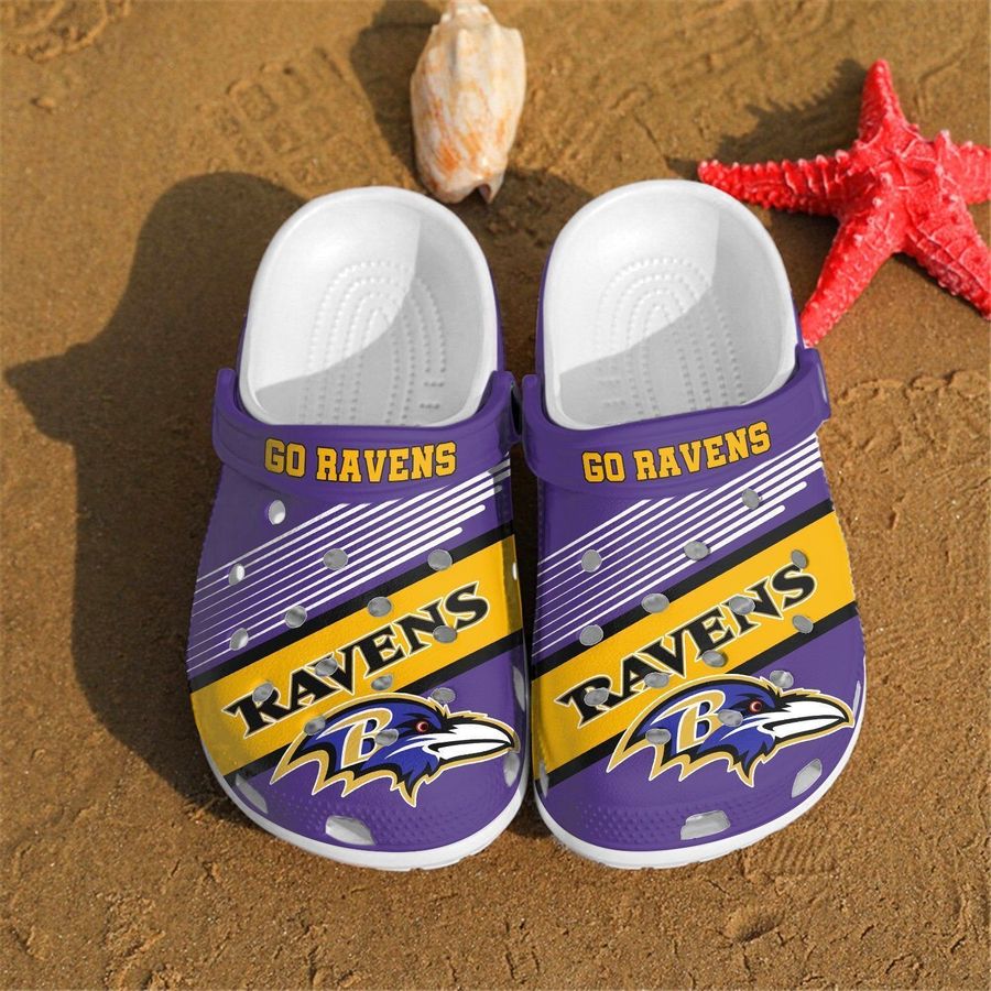 Baltimore Ravens Go Ravens Nfl gift for fan Crocs Crocband Clogs, Comfy Footwear TL97
