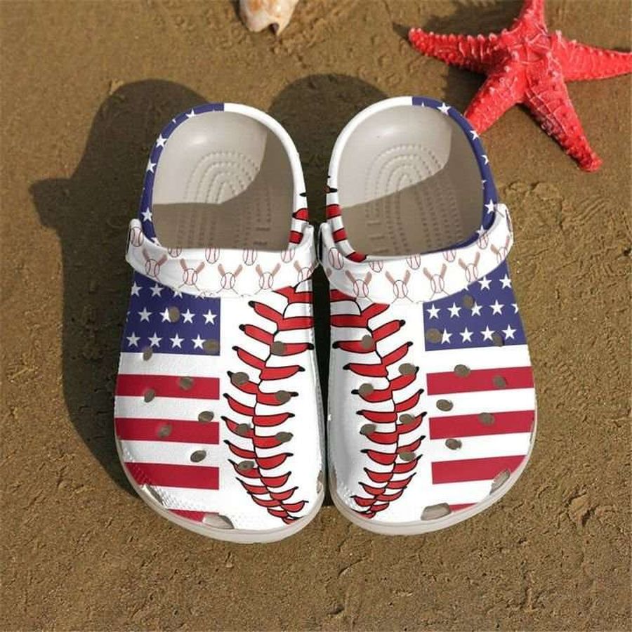 Baseball American Crocs Crocband Clogs