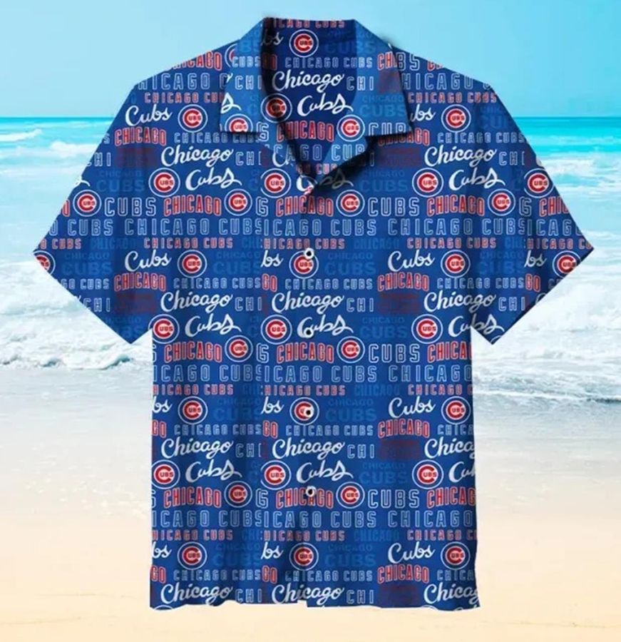 Baseball Chicago Cubs Hawaiian Graphic Print Short Sleeve Hawaiian Shirt