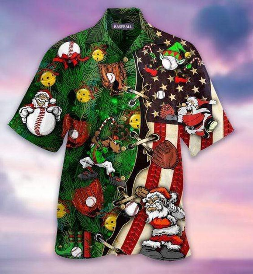 Baseball Christmas Unisex Hawaiian Shirt Pre13607, Hawaiian shirt, beach shorts, One-Piece Swimsuit, Polo shirt, funny shirts, gift shirts