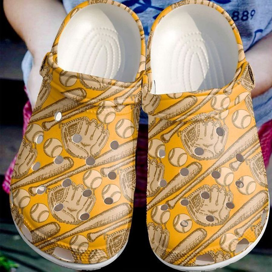 Baseball Seamless Pattern Sku 158 Crocs Crocband Clog Comfortable For Mens Womens Classic Clog Water Shoes