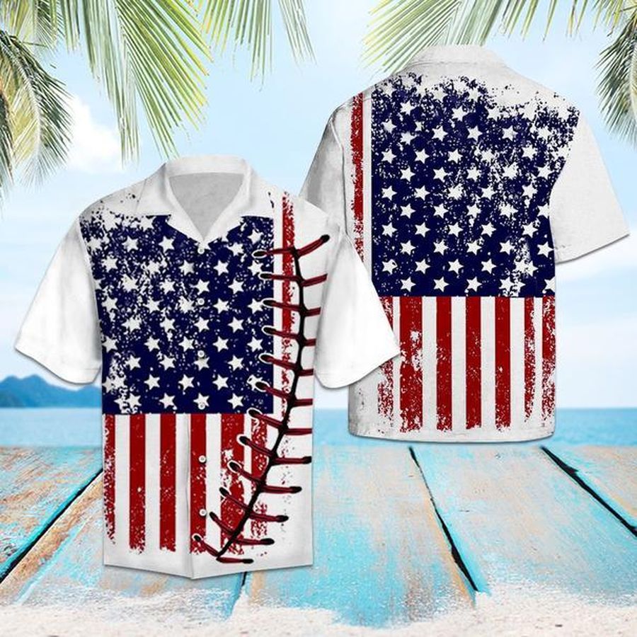 Baseball Usa Flag Hawaiian Shirt Pre10574, Hawaiian shirt, beach shorts, One-Piece Swimsuit, Polo shirt, funny shirts, gift shirts, Graphic Tee