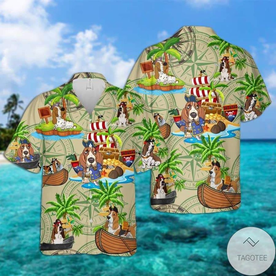 Basset Hound Pirates Hawaiian Shirt