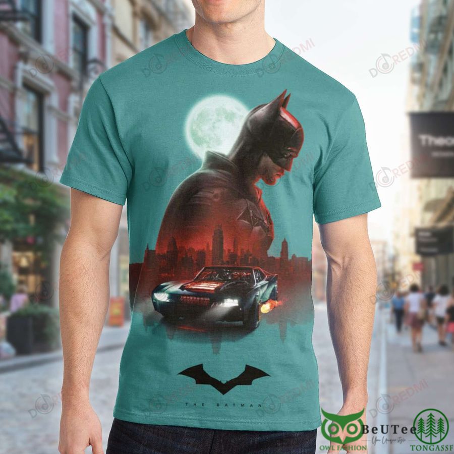 Batman Car Moon Turquoise 3D T-shirt