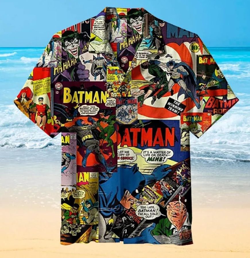 Batman Comic Striped Hawaiian Shirt