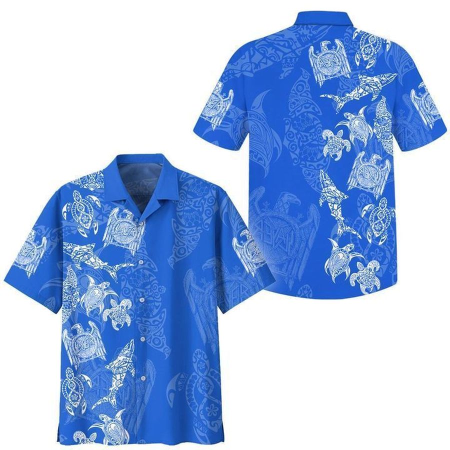 Beach Shirt SLA Band polynesian Hawaiian Aloha Shirts, SLA Band Hawaiian Tribal Turtle Short Sleeve Shirt