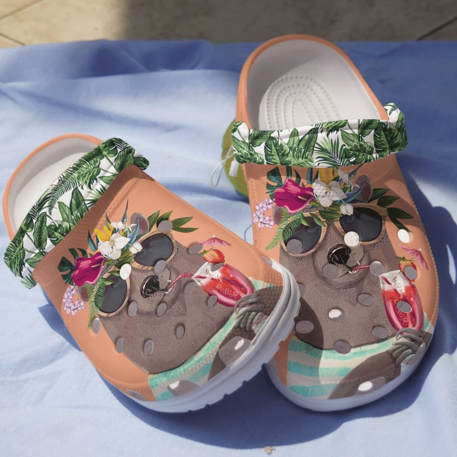 Bear Wine Happy Summer Lover Gift For Lover Rubber Crocs Crocband Clogs, Comfy Footwear.png