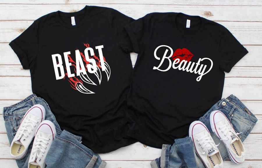 Beauty And Beast Matching Couple Valentine Shirts