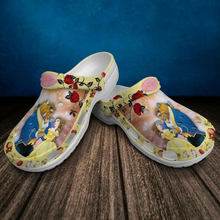 Beauty And The Beast Roses Crocs Crocband Clog Comfortable Water Shoes