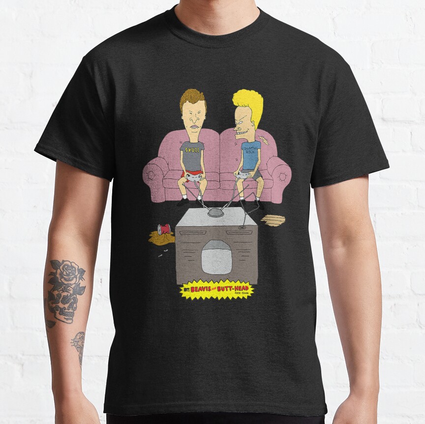 Beavis and Butt-Head Playing Games Couch Classic T-Shirt