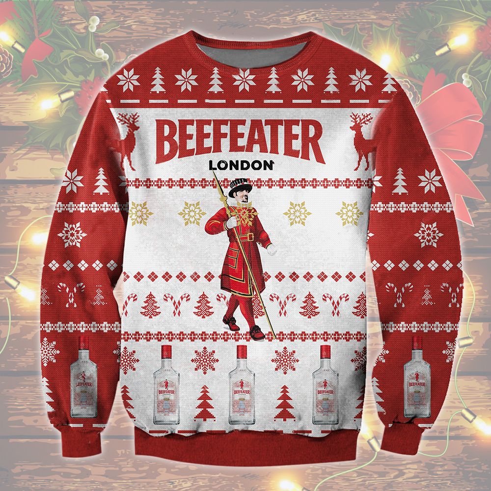 Beefeater London Whiskey Ugly Sweater Christmas