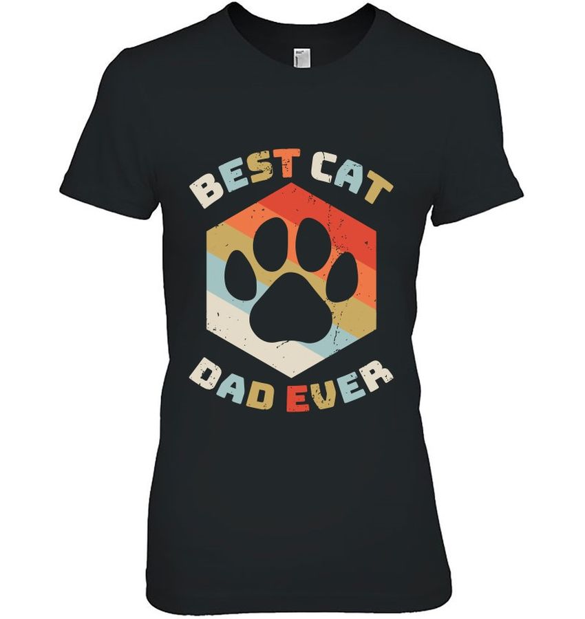 Best Cat Dad Ever Shirt Retro Cats Daddy Kitten Owner
