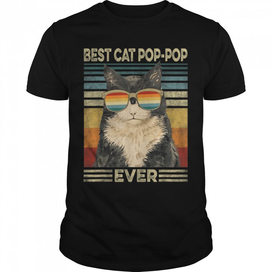 Best Cat Pop-Pop Ever Retro Vintage Cat Dad Father Day T-Shirt B09zl3h86j, Tshirt, Hoodie, Sweatshirt, Long Sleeve, Youth, Personalized shirt