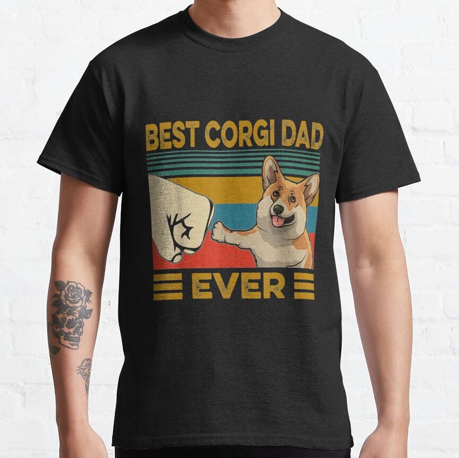 Best Corgi Dad Ever vintage Classic T-Shirt