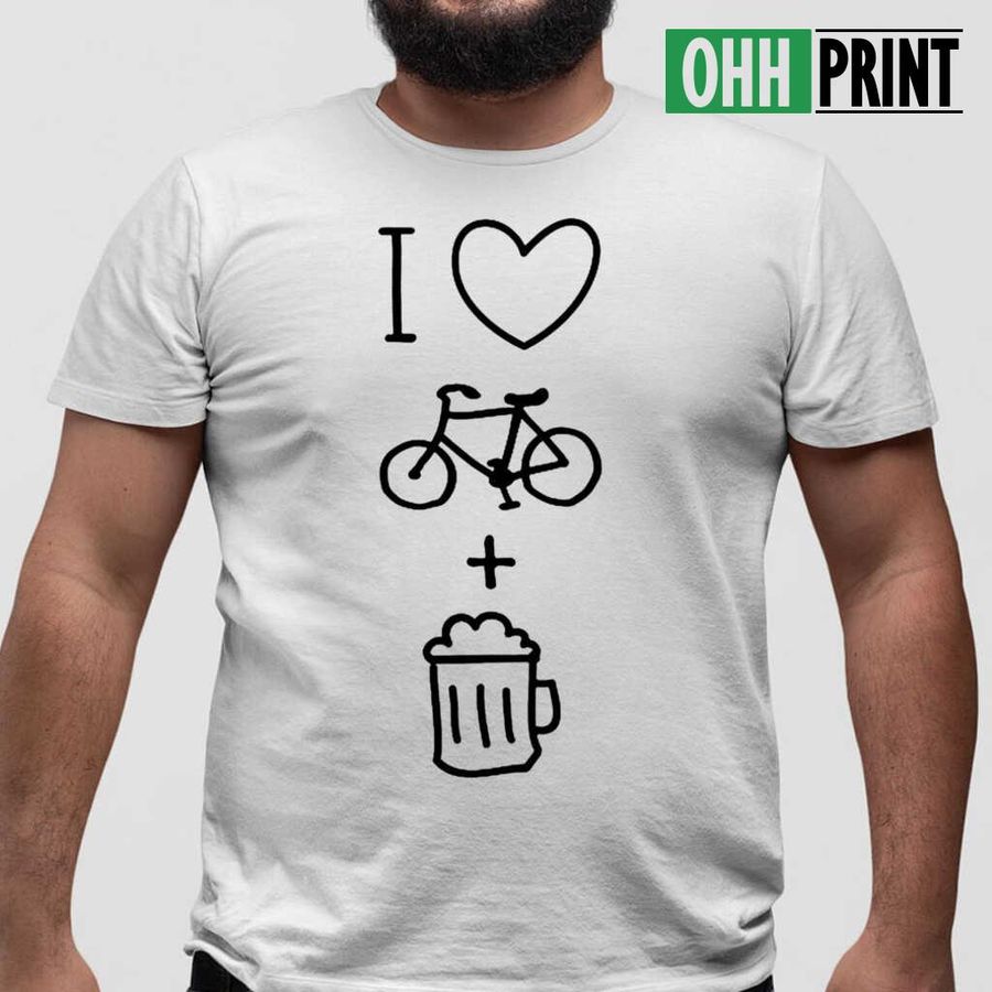 Bicycle I Love Beer Tshirts White