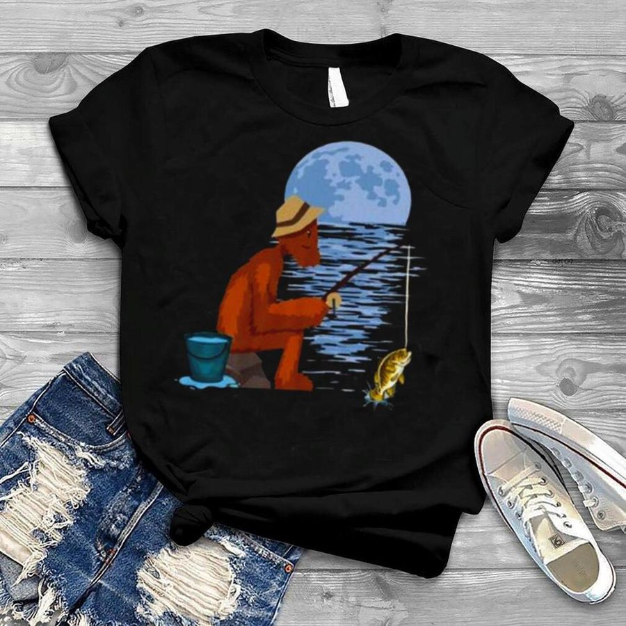 Bigfoot Bass Fishing Sasquatch Trucker Hat Fisherman Shirt