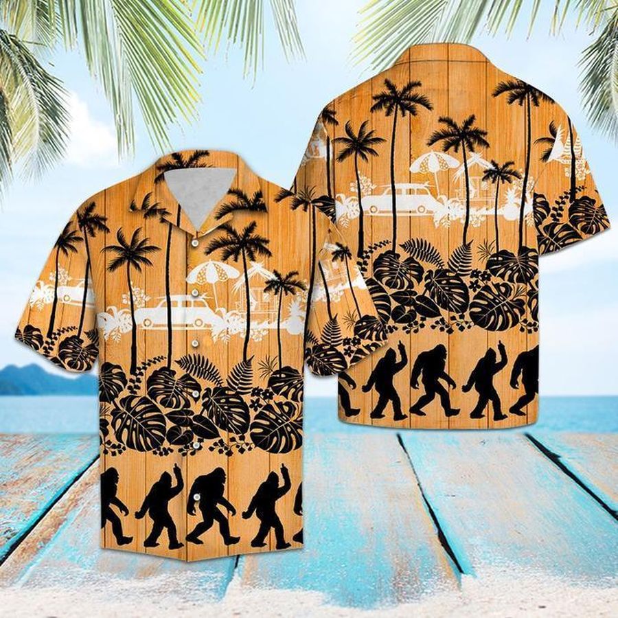 Bigfoot Palm Tree Camping Hawaiian Shirt Pre13512, Hawaiian shirt, beach shorts, One-Piece Swimsuit, Polo shirt, funny shirts, gift shirts