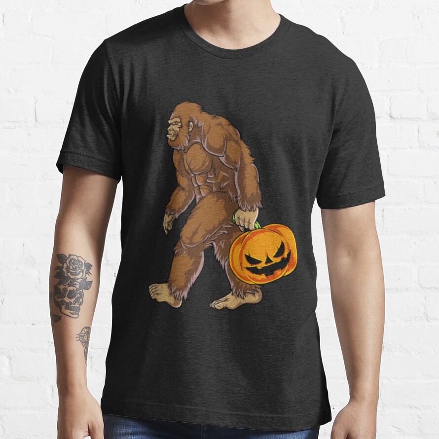 Bigfoot Sasquatch Carrying Scary Pumpkin Essential T-Shirt